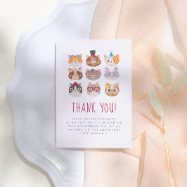 Tarjeta De Agradecimiento Cute Cats Purr-fect Birthday Party