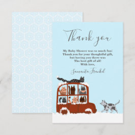 Tarjeta De Agradecimiento Cute Cats Winthday Baby