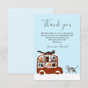 Tarjeta De Agradecimiento Cute Cats Winthday Baby