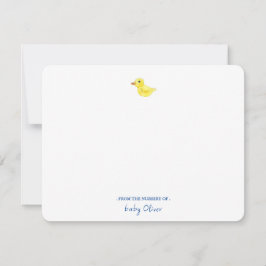 Tarjeta De Agradecimiento Cute caucho ducky de la guardería de Flat