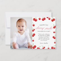 Cute Cherry Girl Berry cumpleaños foto fiesta de p