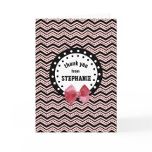 Cute Chevrons, Dots y Bow Pink and White Z58