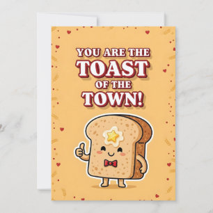 Tarjeta De Agradecimiento Cute Chiste de Desayuno Eres la Tostada de la Ciud