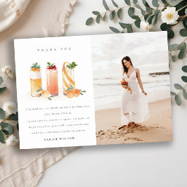 Tarjeta De Agradecimiento Cute Cocktail de Frutas Naranja Foto Despedida de 