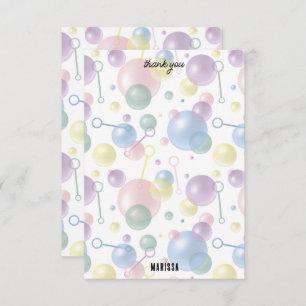 Tarjeta De Agradecimiento Cute Colorful Bubble Kids Fiesta de cumpleaños