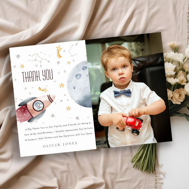 Tarjeta De Agradecimiento Cute Cumpleaños de cualquier edad Estrellas Planet (Subido por el creador)