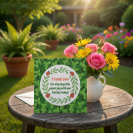 Tarjeta De Agradecimiento Cute Cumpleaños Señora Cucaracha y Hoja 5