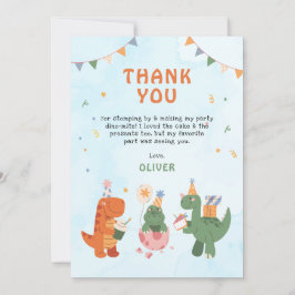 Tarjeta De Agradecimiento cute dinosaur 4th Birthday Thank You Cards