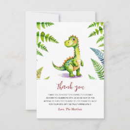 Tarjeta De Agradecimiento Cute dinosaur Baby Shower