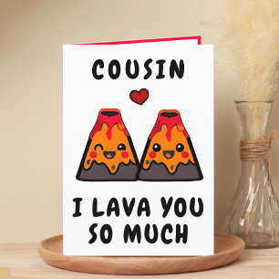 Tarjeta De Agradecimiento Cute divertida volcán Lava Cousin Feliz cumpleaños