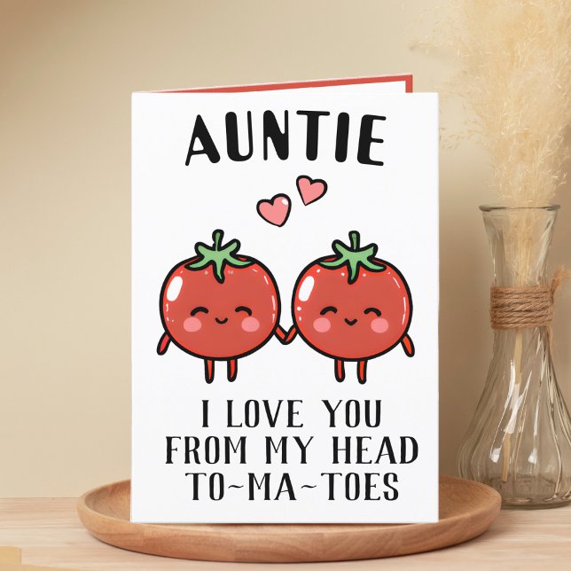 Tarjeta De Agradecimiento Cute divertido tomate Pun tía feliz cumpleaños (funny tomato birthday card for aunt)