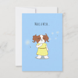 Tarjeta De Agradecimiento Cute Dog Make a Wish Card