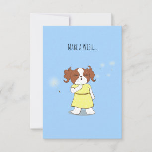 Tarjeta De Agradecimiento Cute Dog Make a Wish Card