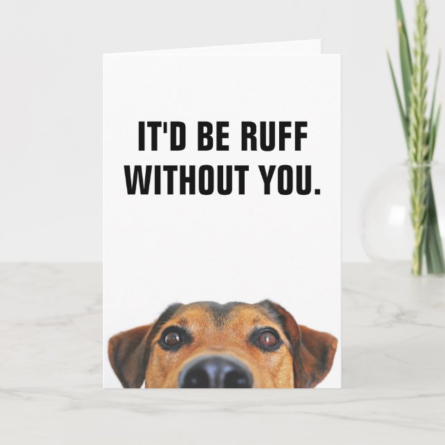 Tarjeta De Agradecimiento Cute Dog Pun Gracias (Anverso)