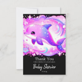 Tarjeta De Agradecimiento Cute Dolphin Baby Shower