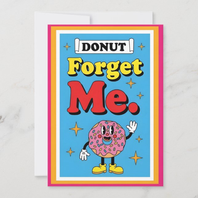 Tarjeta De Agradecimiento Cute Donut Pun Donut Forget Me Fun Sprinkle (Anverso)