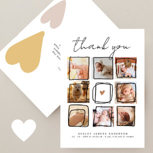 Tarjeta De Agradecimiento Cute Doodles Multi Foto Gracias Baby Shower 