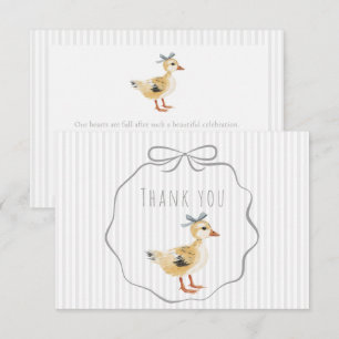 Tarjeta De Agradecimiento Cute Duckling Acuarela Shower para Baby Boy