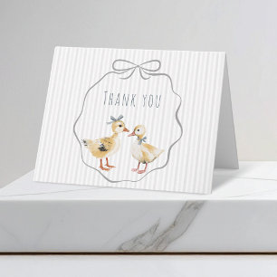 Tarjeta De Agradecimiento Cute Duckling Aquarela Baby Shower Niño