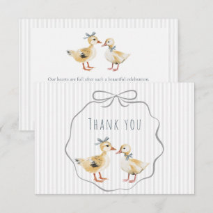 Tarjeta De Agradecimiento Cute Duckling Aquarela Baby Shower Niño