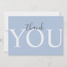 Tarjeta De Agradecimiento Cute Dusty Blue Moderne Typography Boy Baby Shower