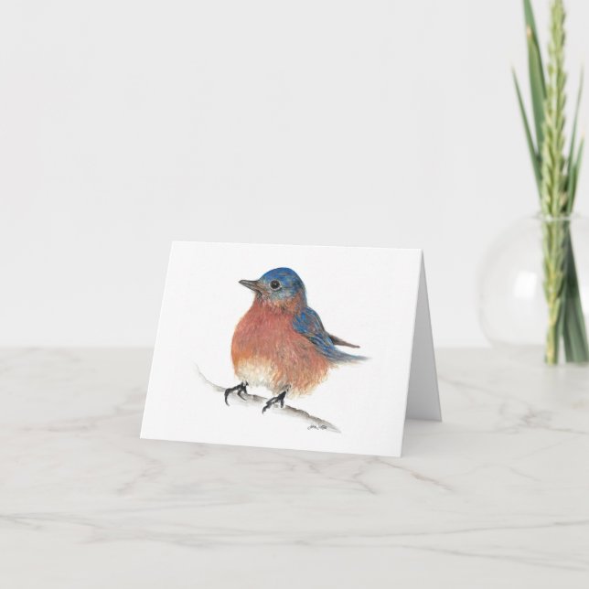 Tarjeta De Agradecimiento Cute Eastern Bluebird Couple (Anverso)