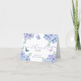 Tarjeta De Agradecimiento Cute Elegant Hydrangea Floral Garden Baby Shower
