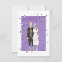 Tarjeta De Agradecimiento Cute esqueletos Gracias tarjetas, Boda de Hallowee