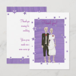 Tarjeta De Agradecimiento Cute esqueletos Gracias tarjetas, Boda de Hallowee
