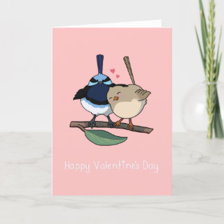 Tarjeta De Agradecimiento Cute Fairy-Wren Valentine Card Kawaii Style