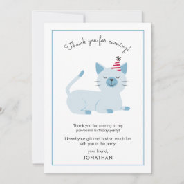 Tarjeta De Agradecimiento Cute Fiesta de cumpleaños para niños de gato