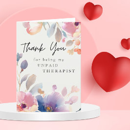 Tarjeta De Agradecimiento Cute Floral acuarela Mejor Amigo Funny