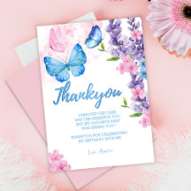 Cute Floral flutter sobre mariposas Cumpleaños