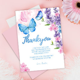 Tarjeta De Agradecimiento Cute Floral flutter sobre mariposas Cumpleaños