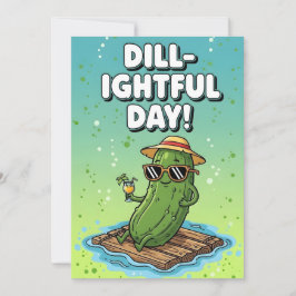 Tarjeta De Agradecimiento Cute Food Pun Dill-ightful Daysilly pickle lover