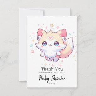 Tarjeta De Agradecimiento Cute Forest Fox Baby Shower