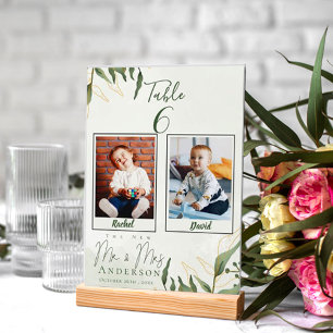 Tarjeta De Agradecimiento Cute fotos de la infancia Día de la Boda Número de