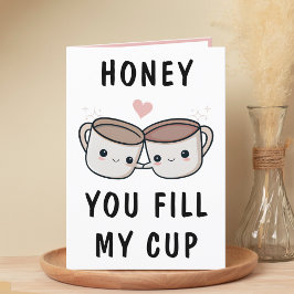 Tarjeta De Agradecimiento Cute Funny Coffee Cup Spouse Happy Birthday