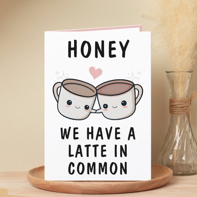 Tarjeta De Agradecimiento Cute Funny Coffee Cup Spouse Happy Birthday (Cute Funny Coffee Cup Spouse Happy Birthday Thank You Card)