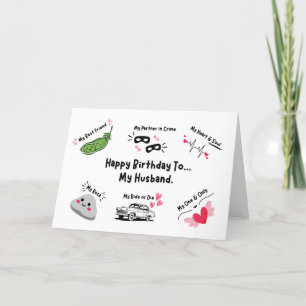 Tarjeta De Agradecimiento Cute Funny Husband Birthday Card