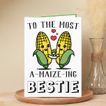 Tarjeta De Agradecimiento Cute Funny Maize Corn Pun Mejor Amigo Cumpleaños<br><div class="desc">¿Buscando una manera única de expresar tu amor y humor a tu mejor amigo? Nuestra divertida tarjeta de saludo de maíz/maíz es la elección perfecta para su cumpleaños. Personalizar al agregar tu propio mensaje personal.</div>