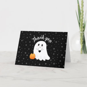 Tarjeta De Agradecimiento Cute Ghost Halloween Baby Shower