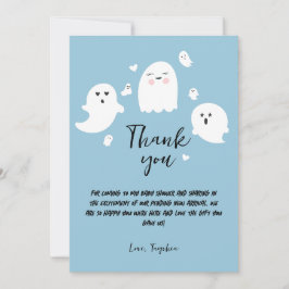 Tarjeta De Agradecimiento Cute Ghosts Halloween Boy Baby Shower