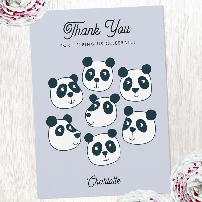 Tarjeta De Agradecimiento Cute Giant Panda Bear (Cute Panda Bear personalized text thank you card)