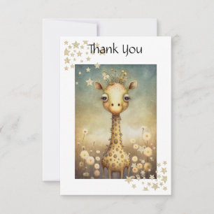 Tarjeta De Agradecimiento Cute Giraffe