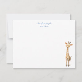 Tarjeta De Agradecimiento Cute Giraffe Niño Niñera