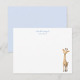 Tarjeta De Agradecimiento Cute Giraffe Niño Niñera