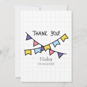 Tarjeta De Agradecimiento Cute Gracias a los niños línea de fondo con el agr