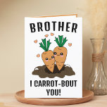 Tarjeta De Agradecimiento Cute Gracioso Carrot Pun Brother Happy Birday<br><div class="desc">¿Buscando una manera única de expresar tu amor y humor a tu hermano? ¡Nuestra graciosa tarjeta de saludo de zanahoria es la elección perfecta para un inconveniente en su cumpleaños! Personalizar al agregar tu propio mensaje personal.</div>