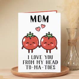 Tarjeta De Agradecimiento Cute Gracioso Tomate Pun Mamá Feliz Cumpleaños